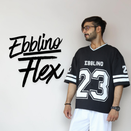 Ebblino Flex – Black V-Neck Baggy T-Shirt (Minimal Edge. Maximum Ease.)